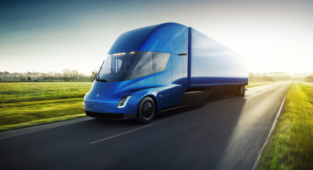 El Tesla Semi Truck listo para trabajar