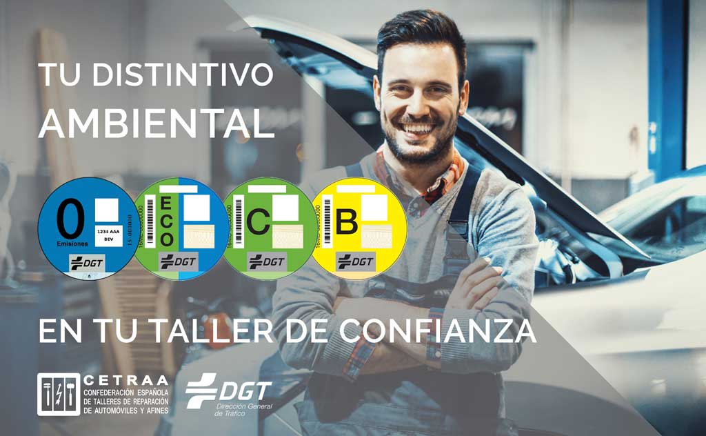 Distintivos ambientales de CETRAA y la DGT