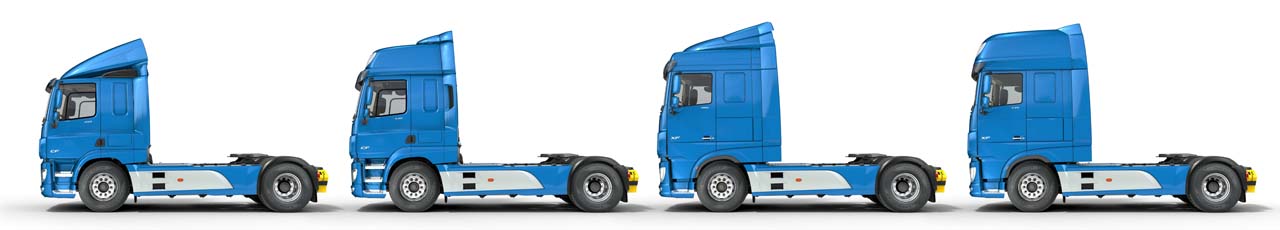 La gama de cabinas dormitorio de DAF, CF y XF en su conjunto.