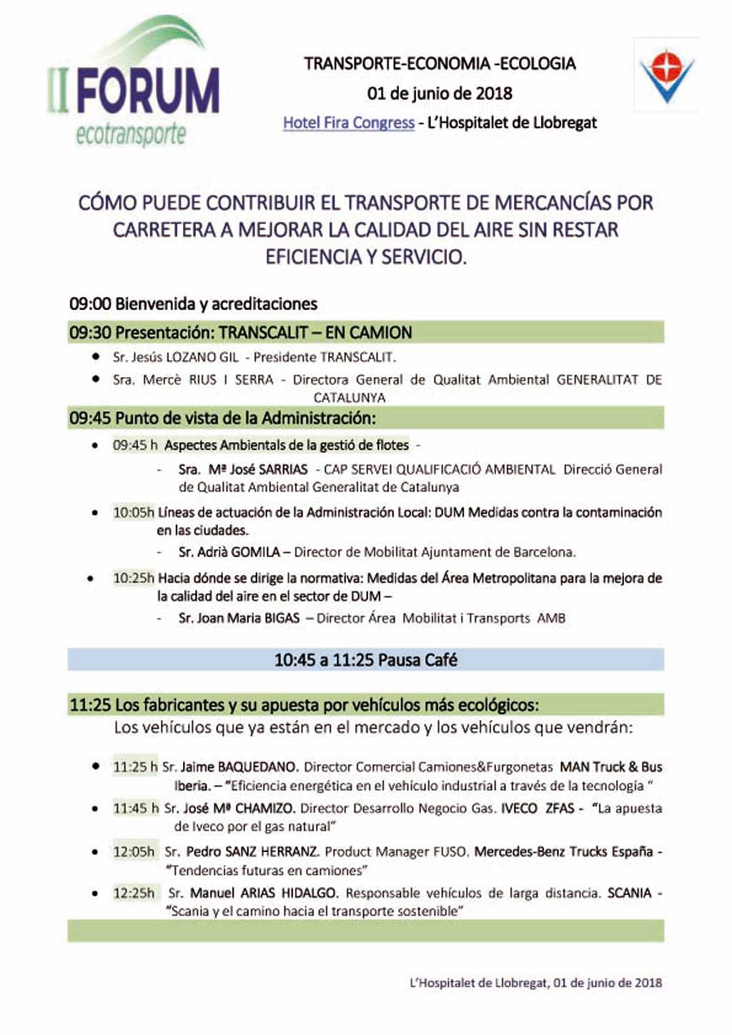 Programa II Forum Ecotransporte