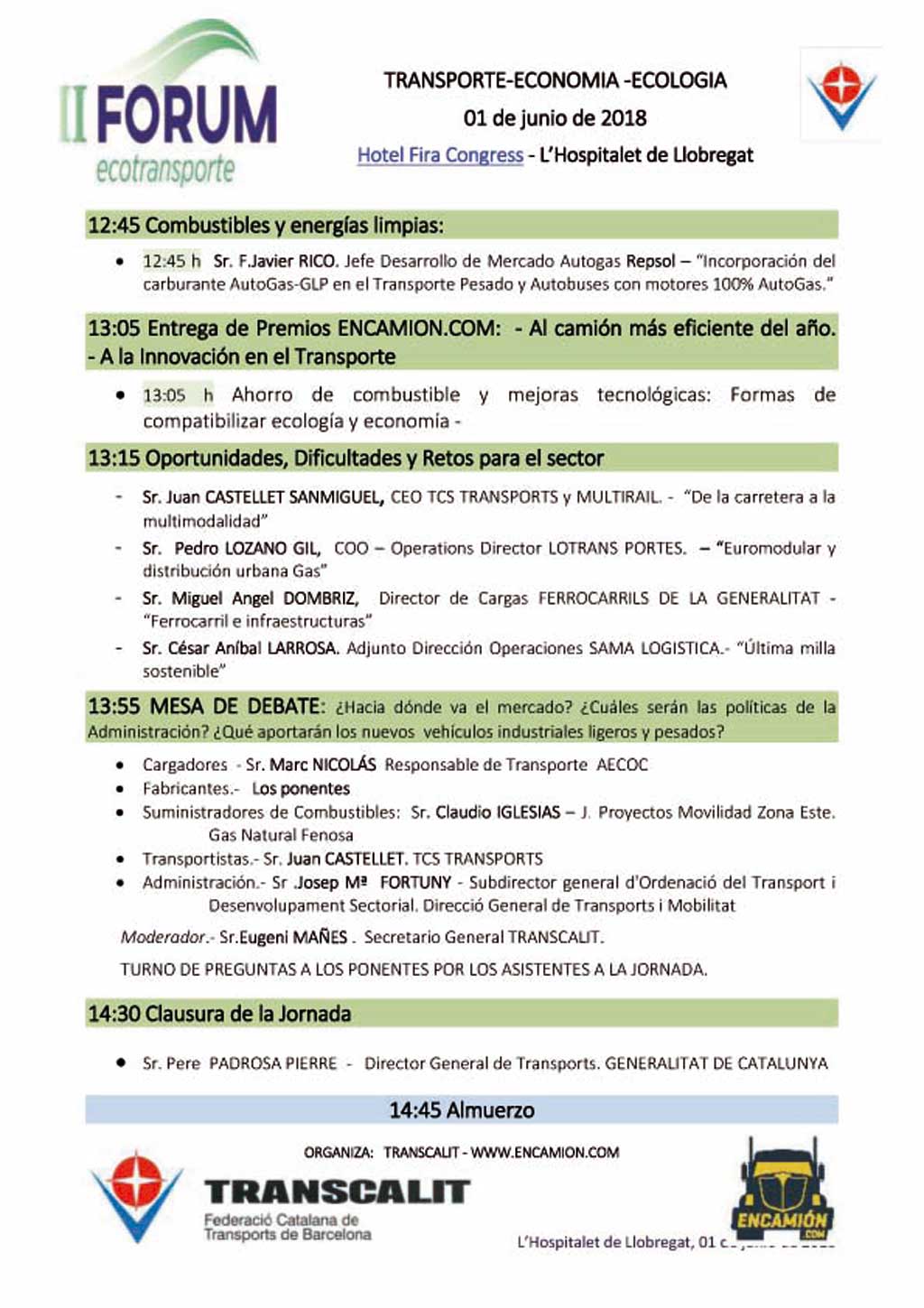 Programa II Forum Ecotransporte 2