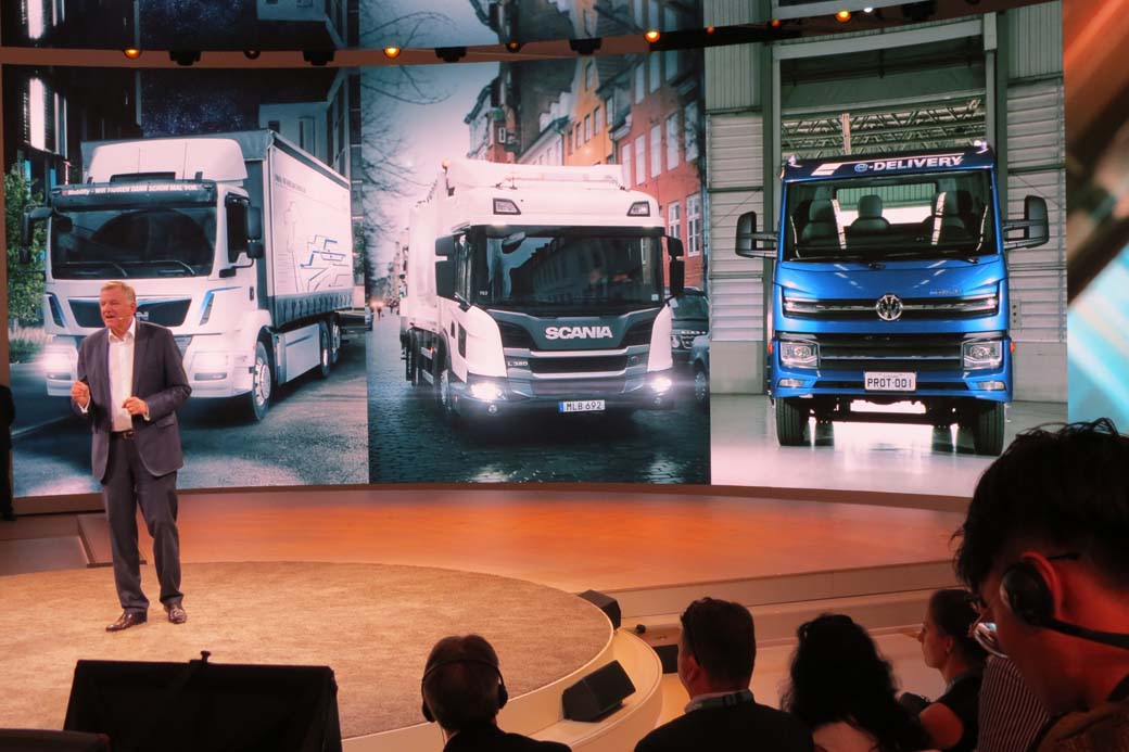 Andreas Renschler, CEO de TRATON, durante la presentación del grupo en el IAA 2018.