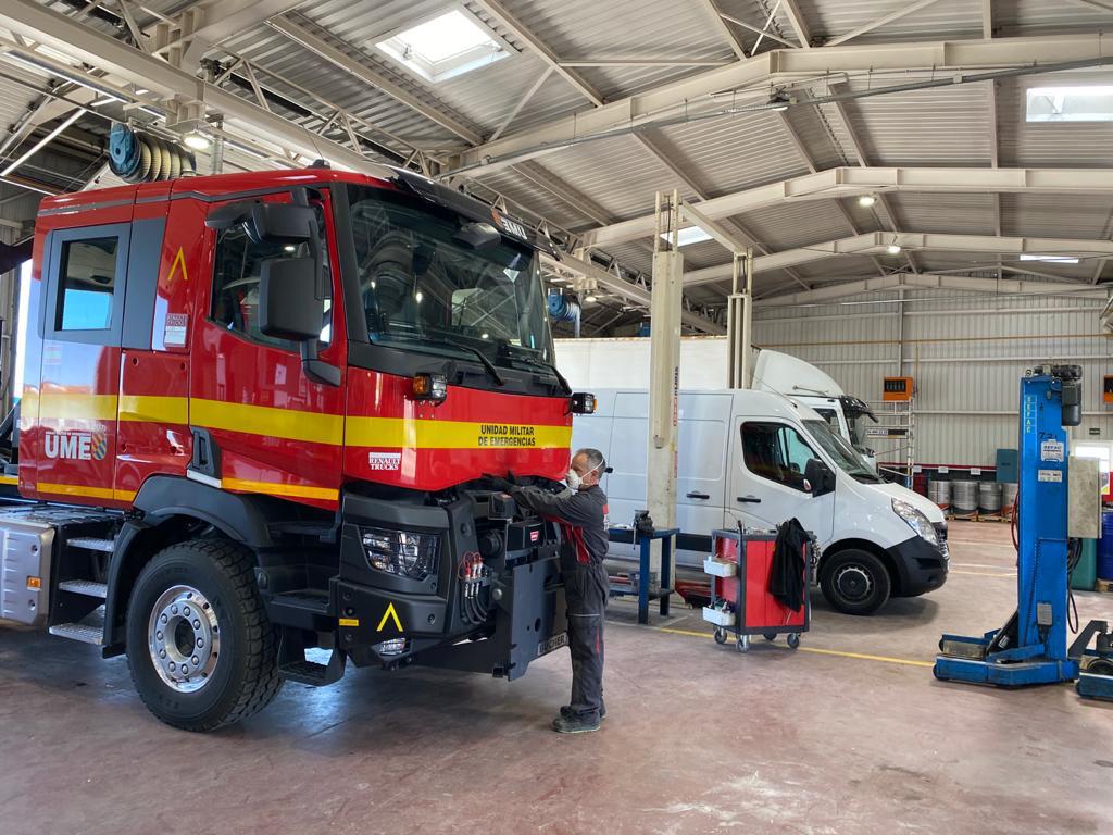 Los talleres de Renault Trucks se han mantenido operativos casi al cien por cien. 