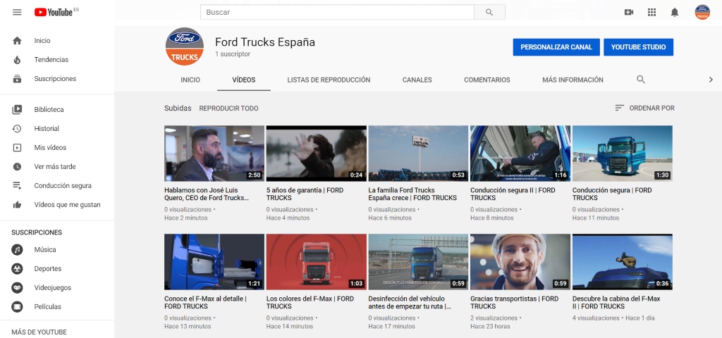 Nuevo canal de YouTube de Ford Trucks España