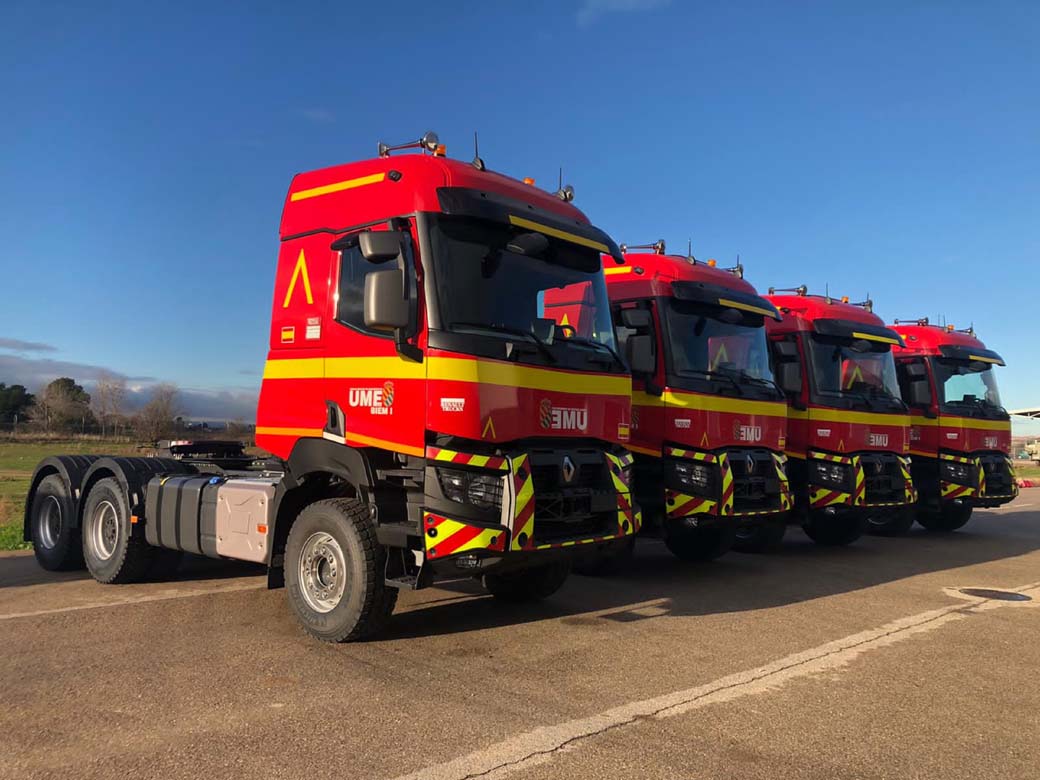 Tractoras Serie K 520 6X4 de Renault Trucks para la Unidad Militar de Emergencias.